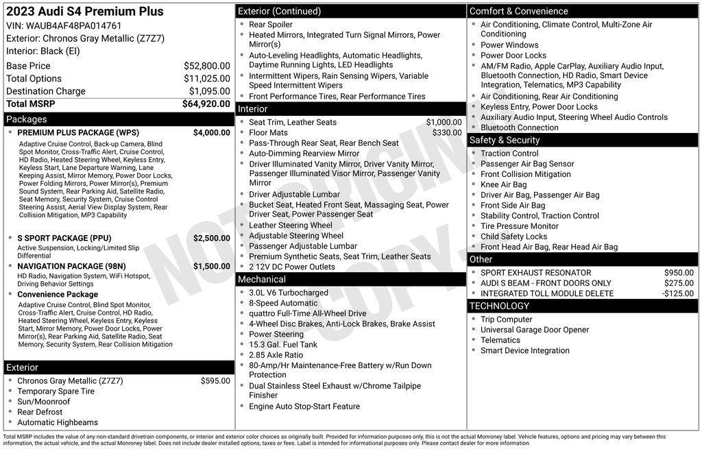 used 2023 Audi S4 car, priced at $45,678