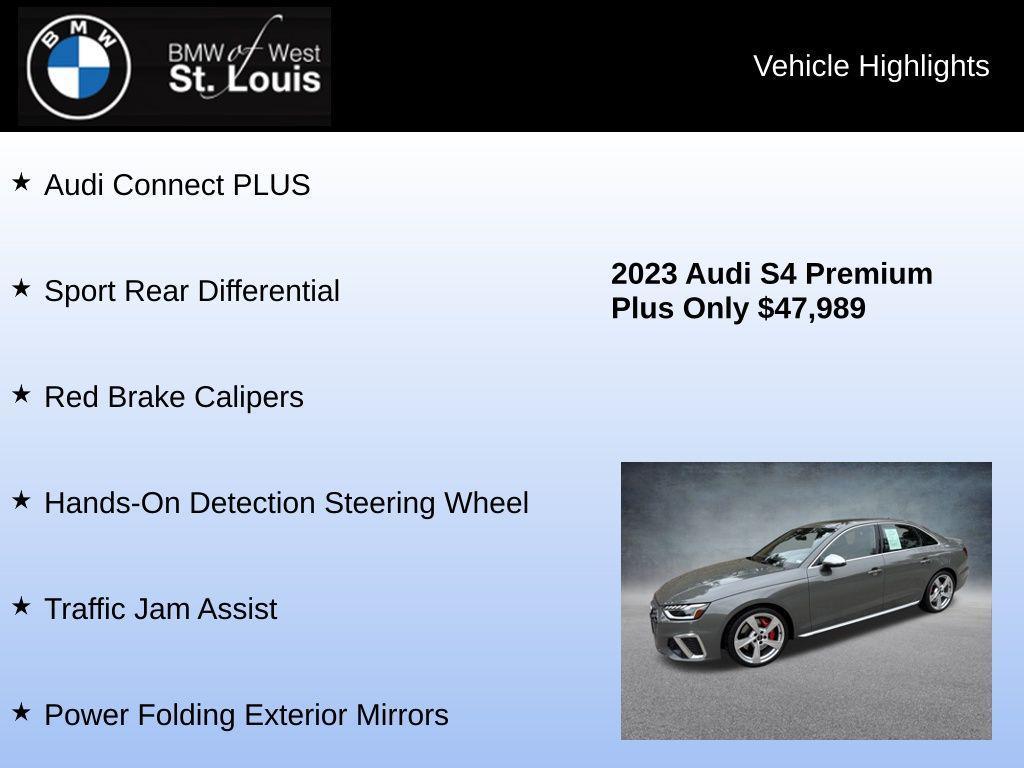 used 2023 Audi S4 car, priced at $45,678