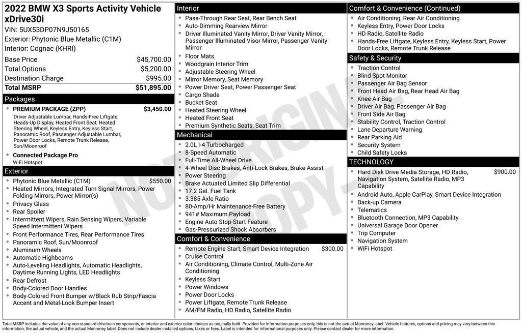 used 2022 BMW X3 car, priced at $28,885
