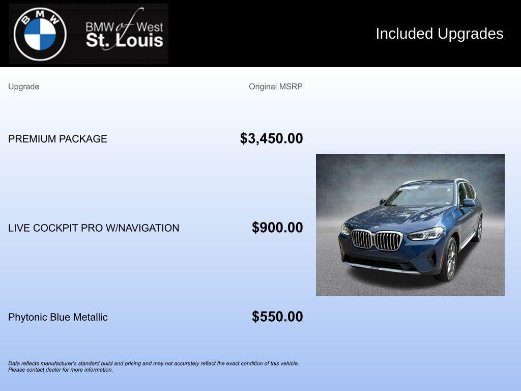 used 2022 BMW X3 car, priced at $28,885