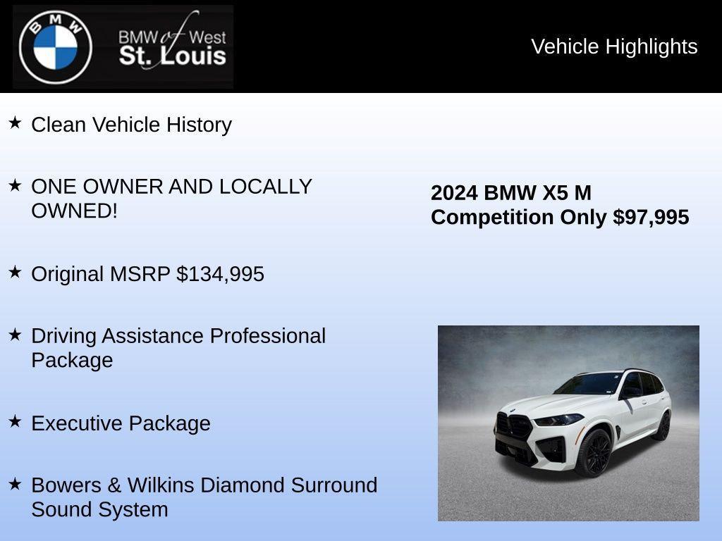 used 2024 BMW X5 M car, priced at $97,995