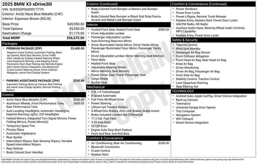 used 2025 BMW X3 car, priced at $51,910