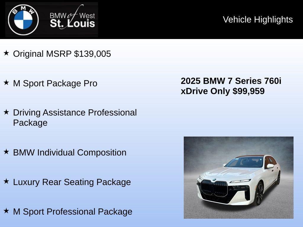 used 2025 BMW 760 car, priced at $99,545