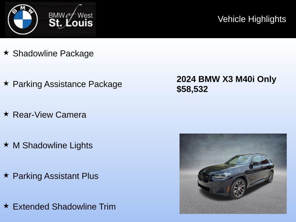used 2024 BMW X3 car, priced at $59,125