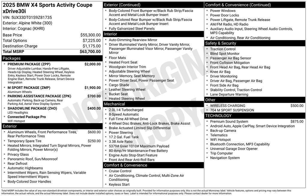 used 2025 BMW X4 car, priced at $49,326