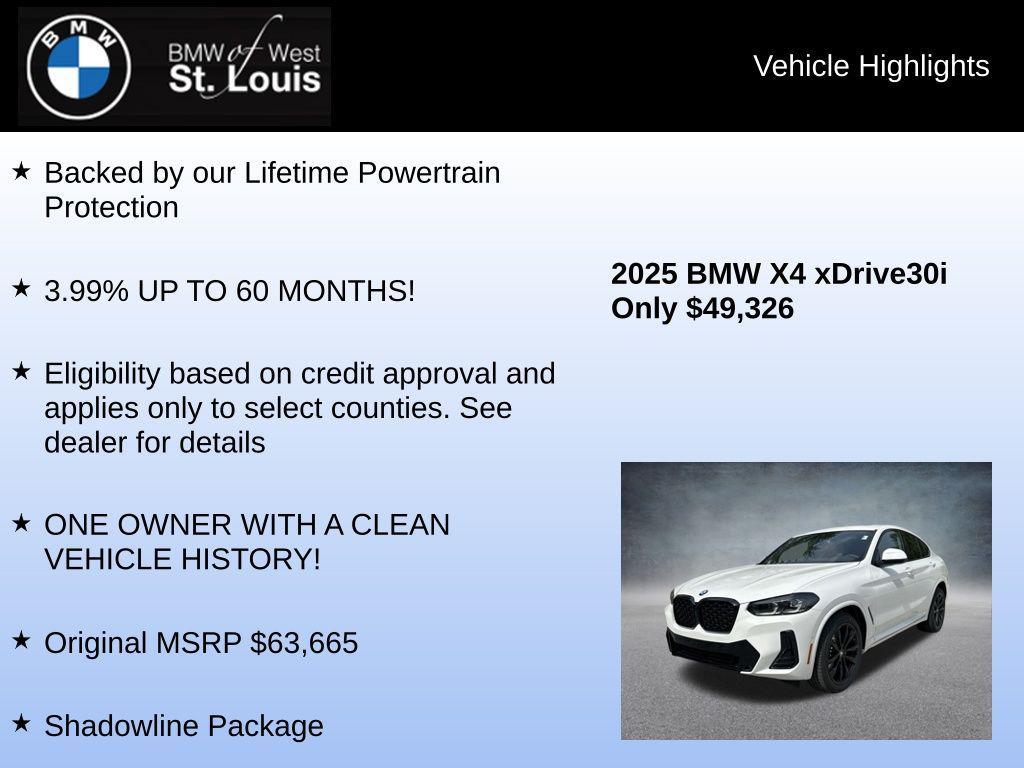 used 2025 BMW X4 car, priced at $49,326