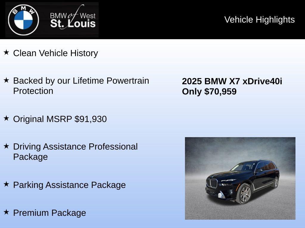 used 2025 BMW X7 car, priced at $69,959