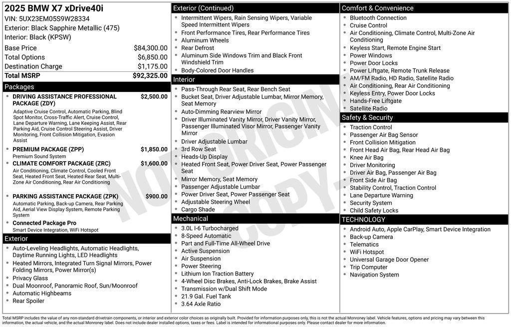 used 2025 BMW X7 car, priced at $69,959