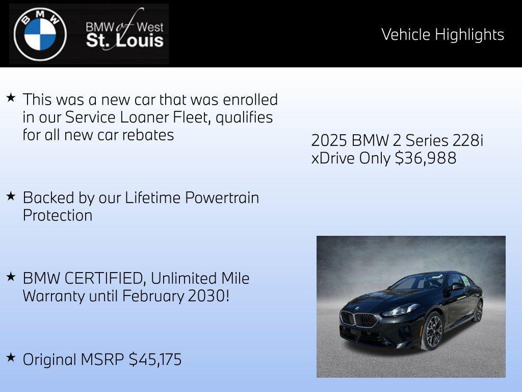 used 2025 BMW 228 Gran Coupe car, priced at $36,988