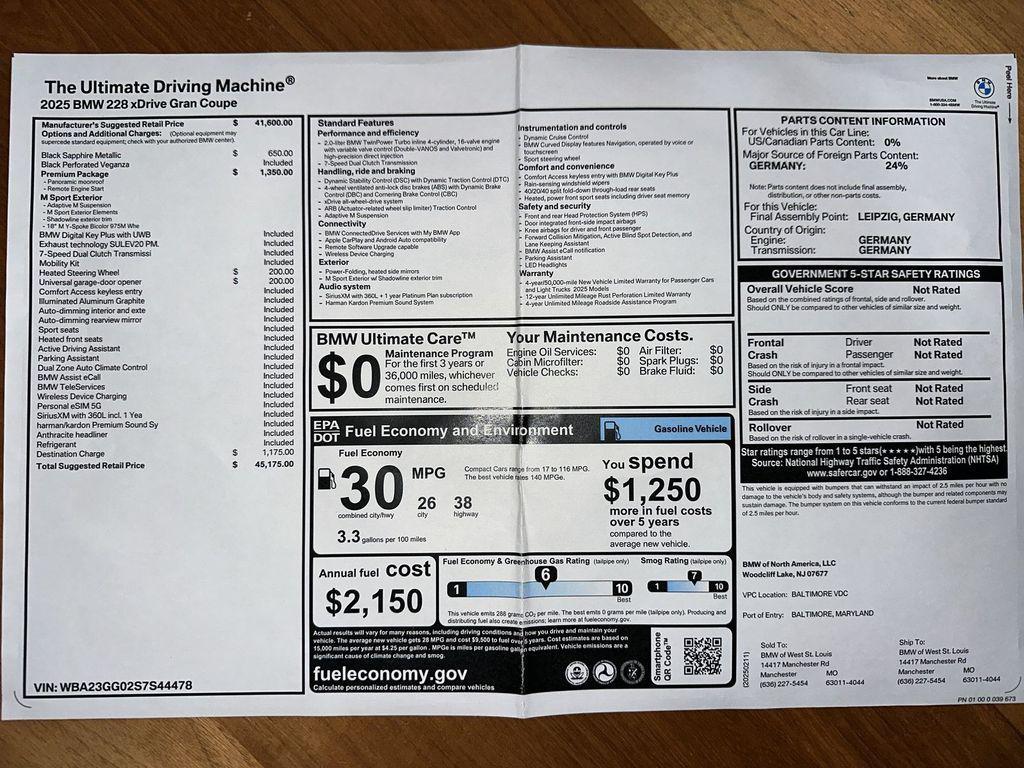 used 2025 BMW 228 Gran Coupe car, priced at $38,989