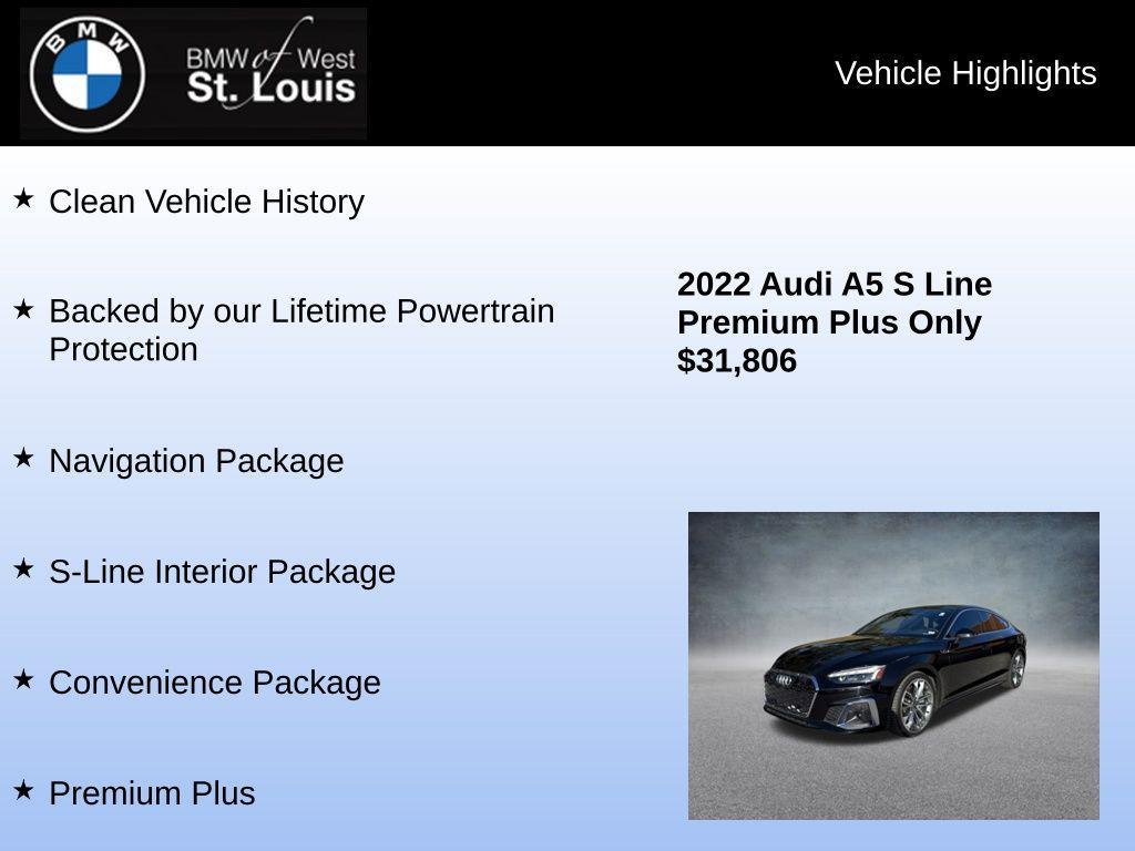 used 2022 Audi A5 Sportback car, priced at $31,806