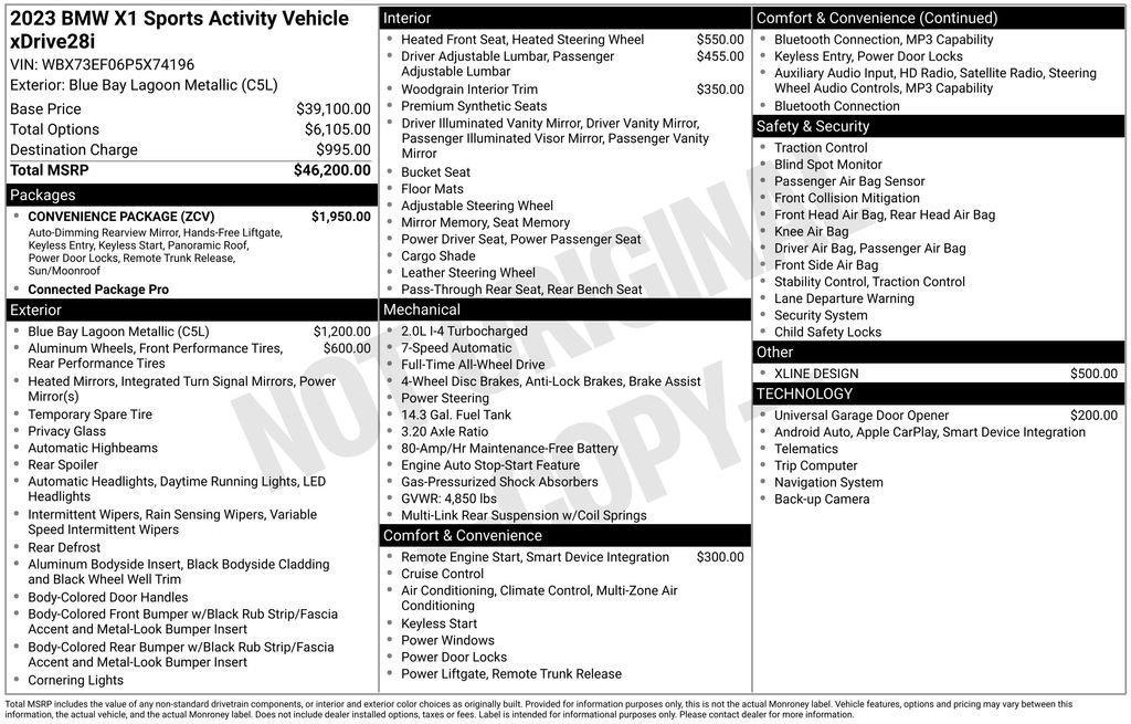 used 2023 BMW X1 car, priced at $30,549