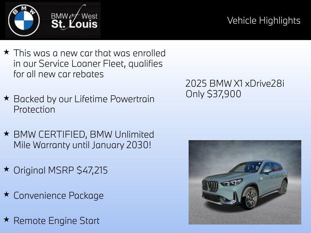 used 2025 BMW X1 car, priced at $37,900