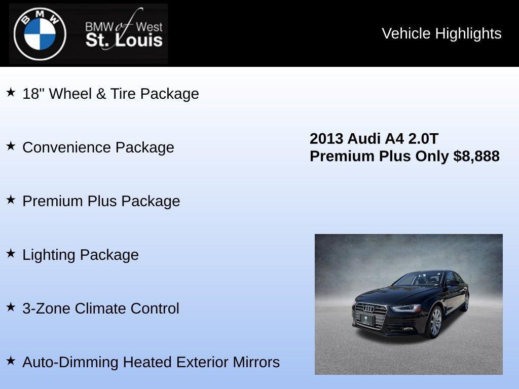 used 2013 Audi A4 car, priced at $8,888