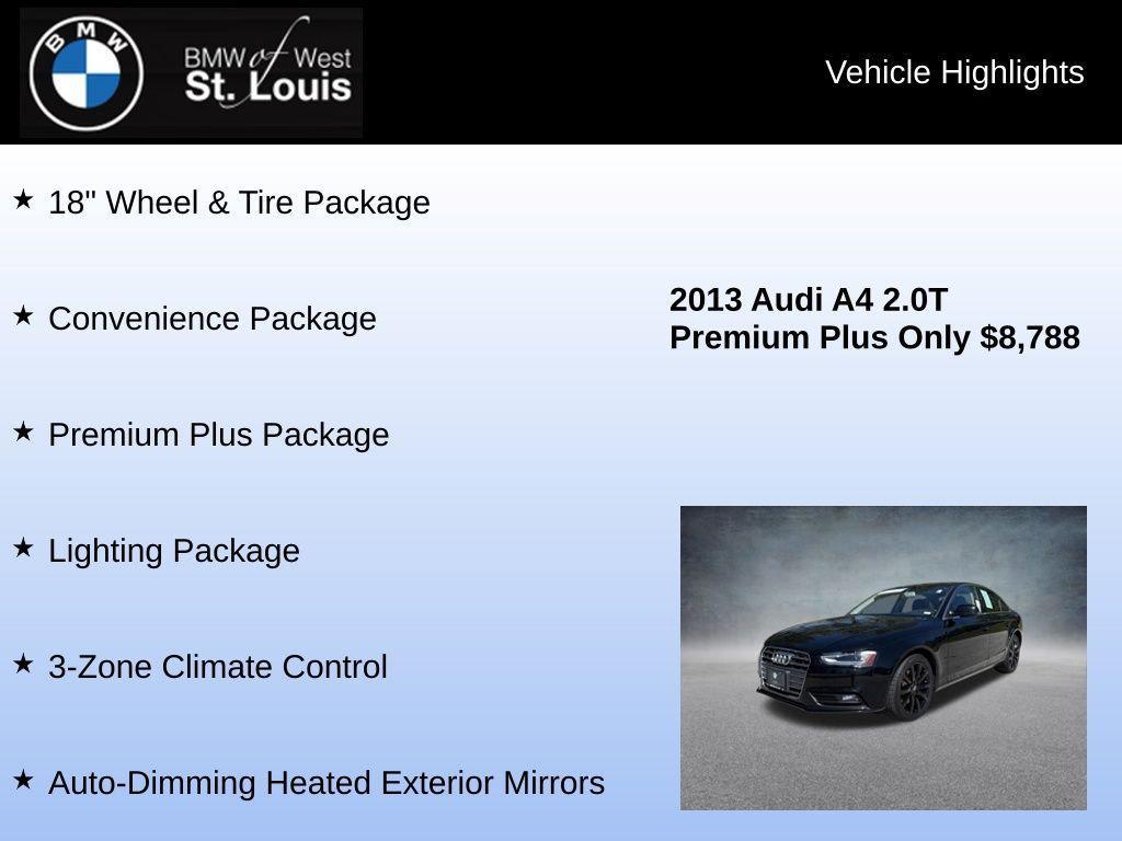 used 2013 Audi A4 car, priced at $8,585