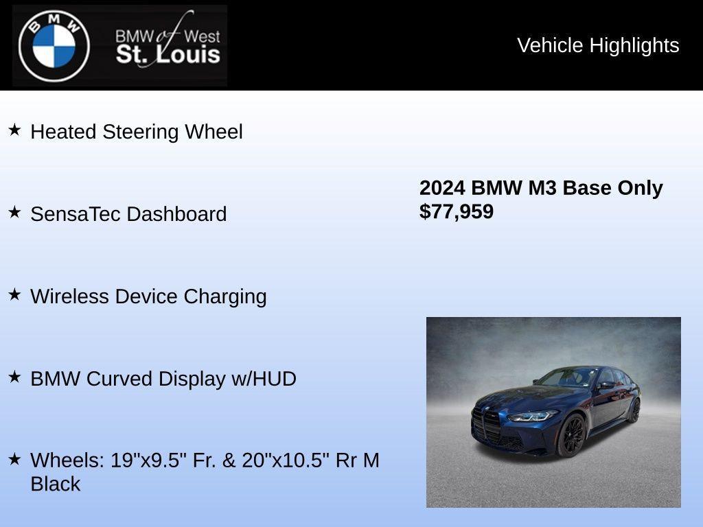 used 2024 BMW M3 car, priced at $77,959