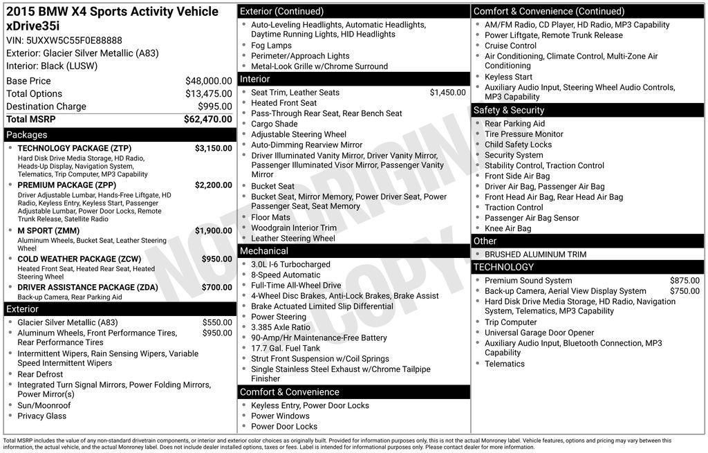used 2015 BMW X4 car, priced at $13,885