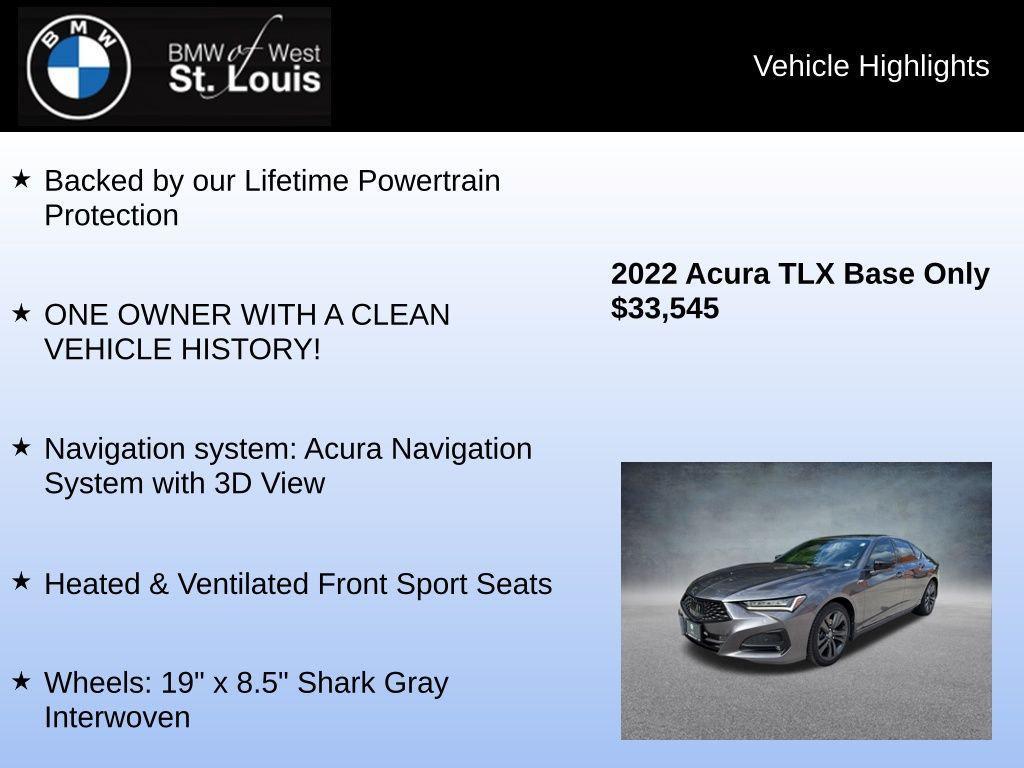 used 2022 Acura TLX car, priced at $32,959