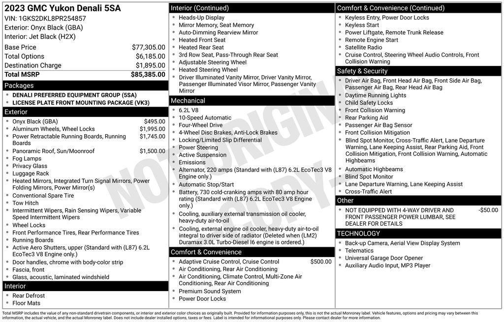 used 2023 GMC Yukon car, priced at $53,977