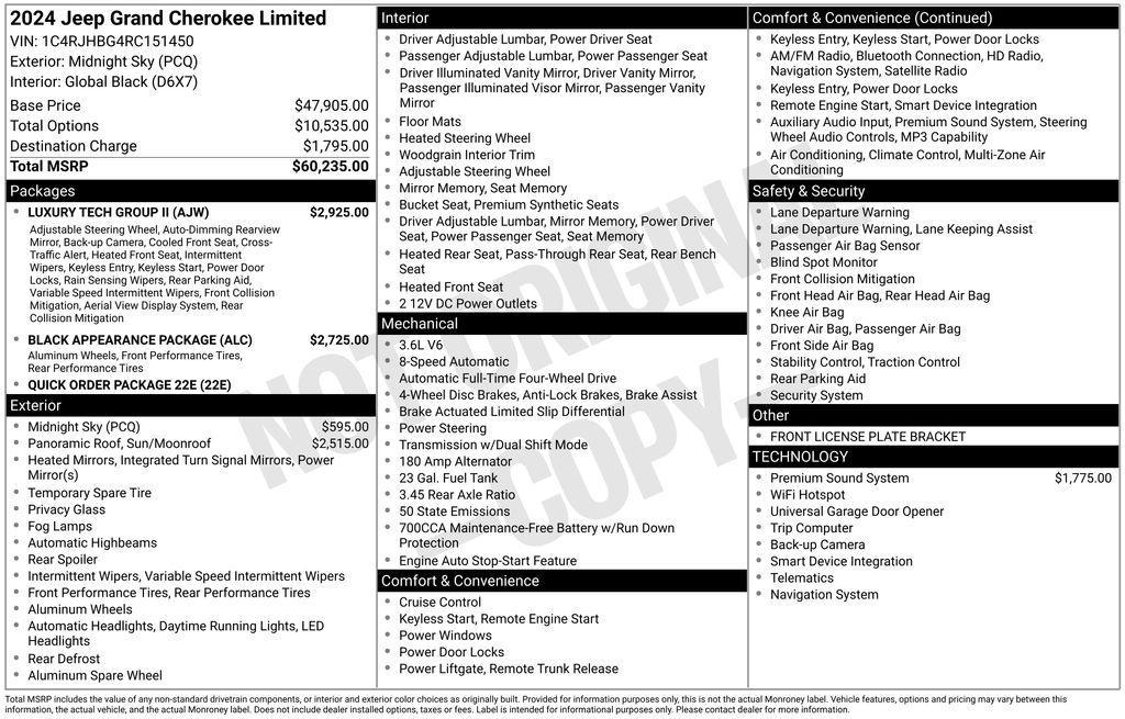 used 2024 Jeep Grand Cherokee car, priced at $34,855