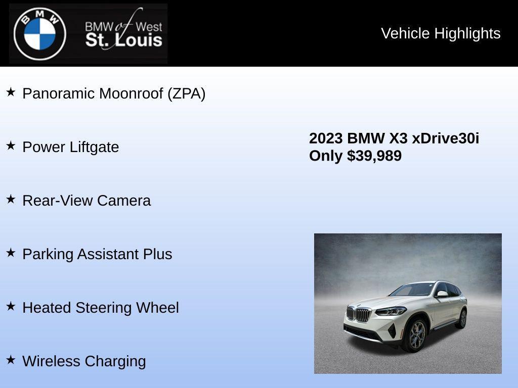 used 2023 BMW X3 car, priced at $39,665