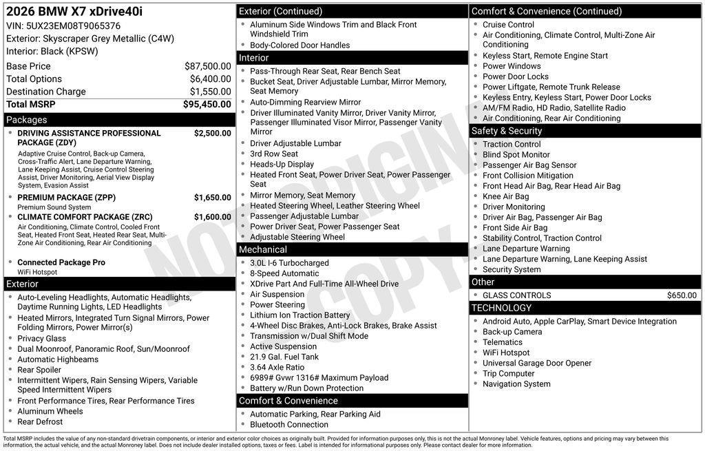 used 2026 BMW X7 car, priced at $78,885