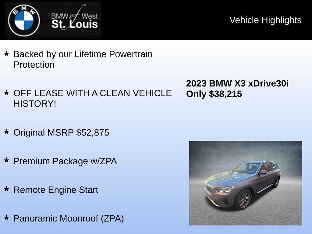 used 2023 BMW X3 car, priced at $38,665