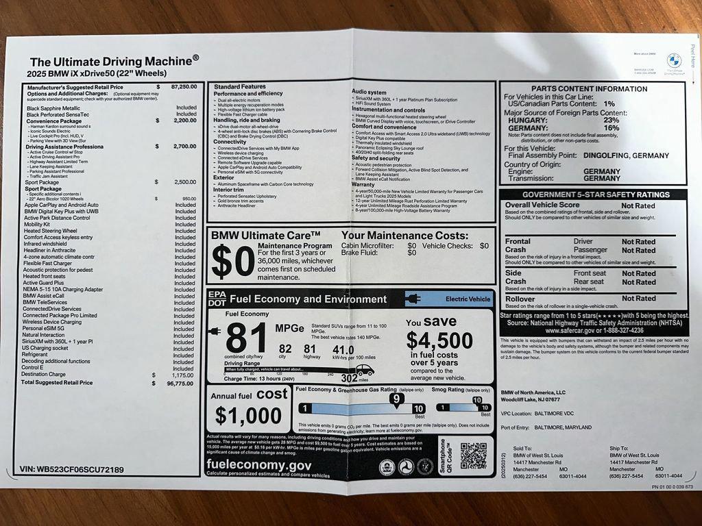 used 2025 BMW iX car, priced at $69,959