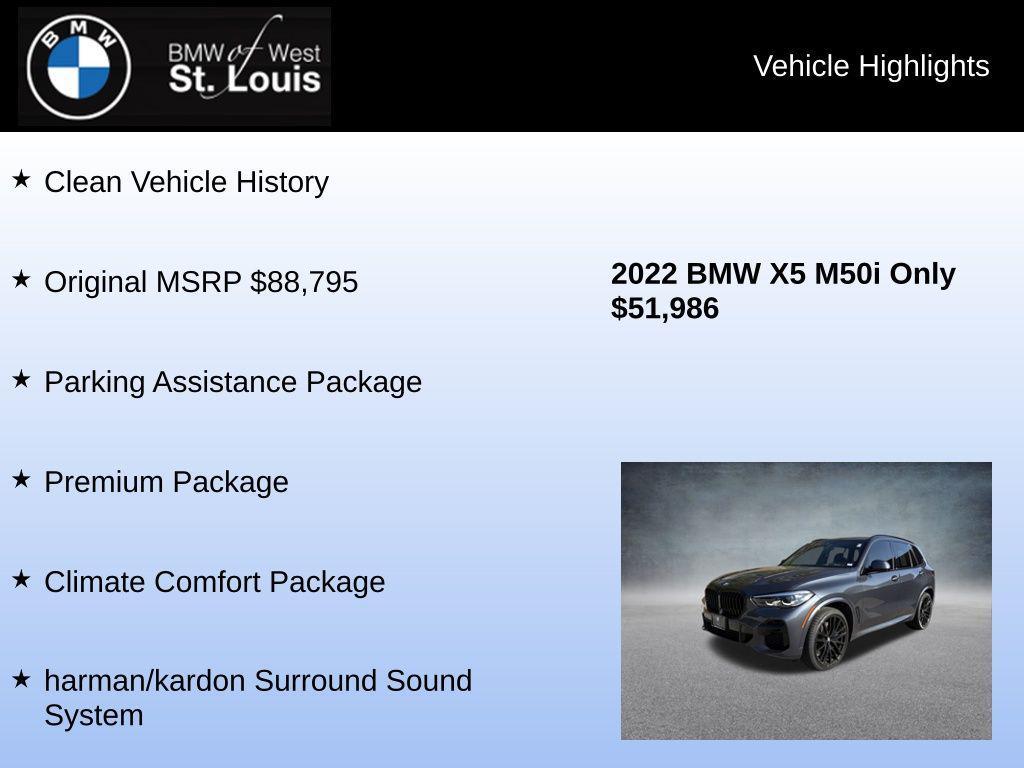 used 2022 BMW X5 car, priced at $51,986