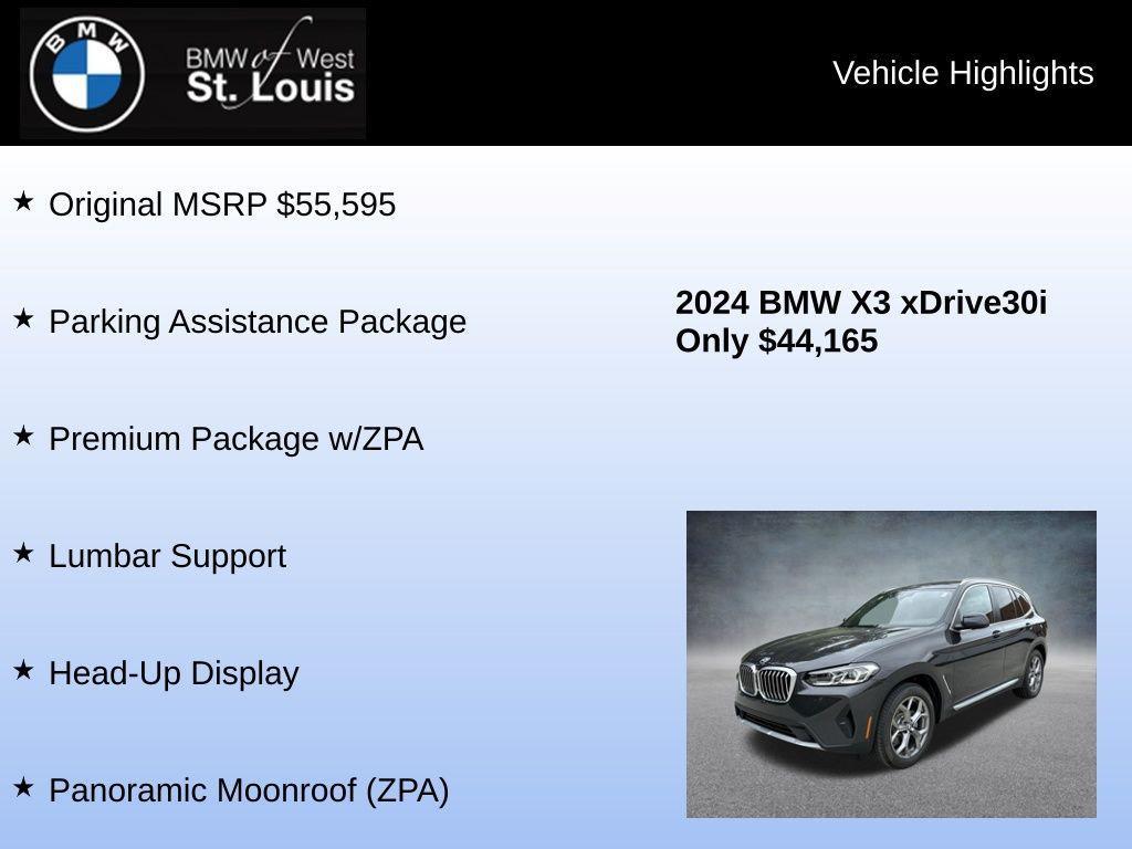 used 2024 BMW X3 car, priced at $44,758