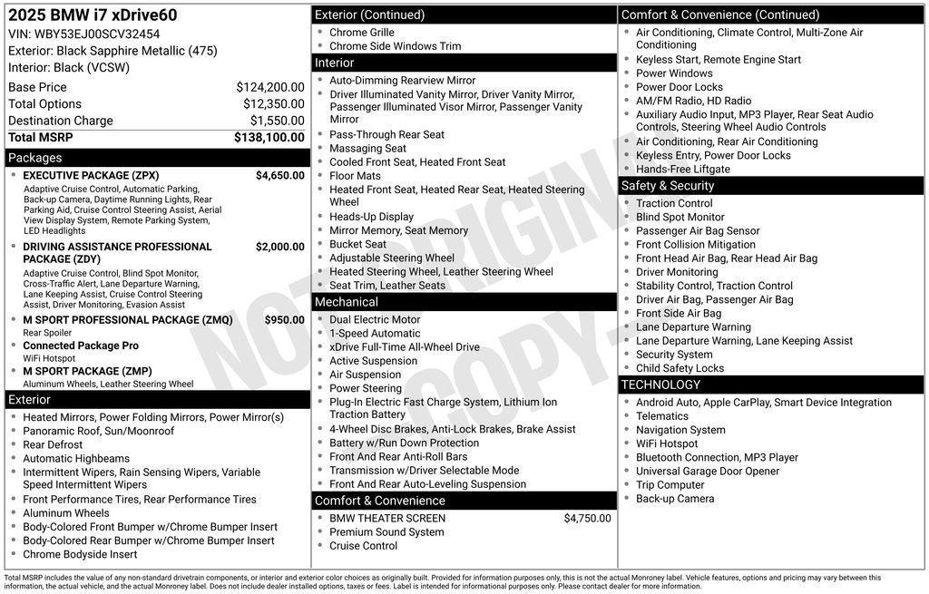 used 2025 BMW i7 car, priced at $114,306