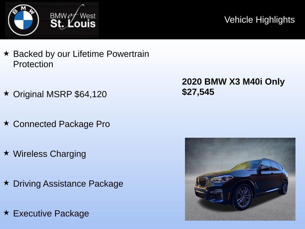 used 2020 BMW X3 car, priced at $28,225