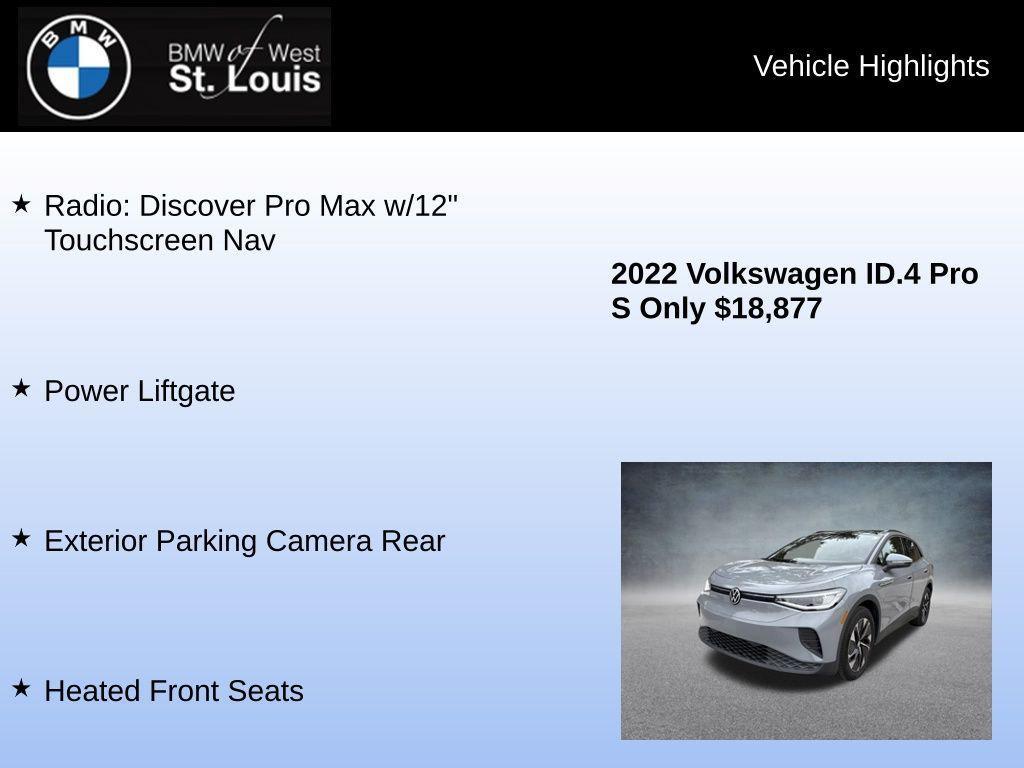 used 2022 Volkswagen ID.4 car, priced at $18,677