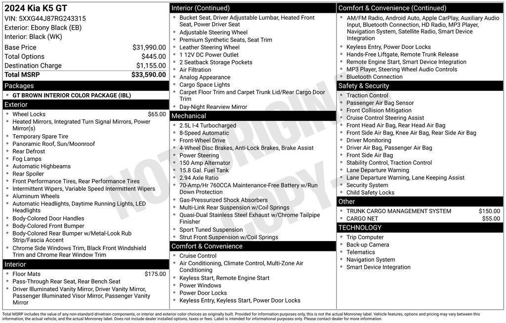 used 2024 Kia K5 car, priced at $25,989