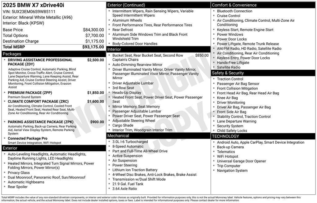 used 2025 BMW X7 car, priced at $76,776