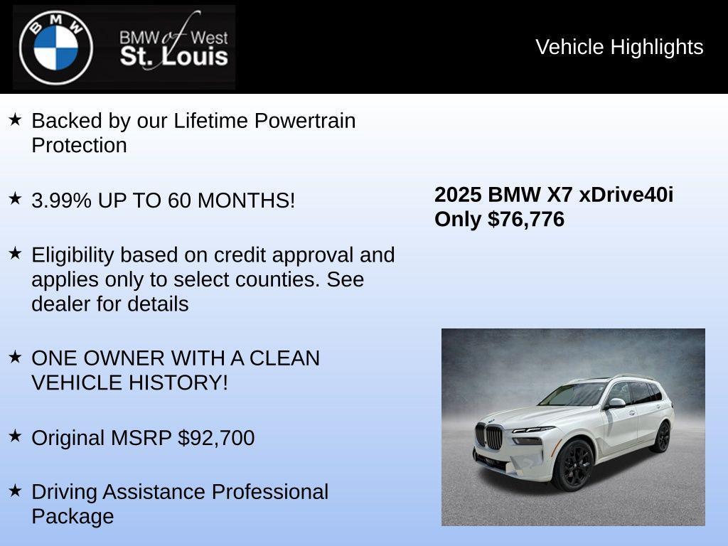 used 2025 BMW X7 car, priced at $76,776