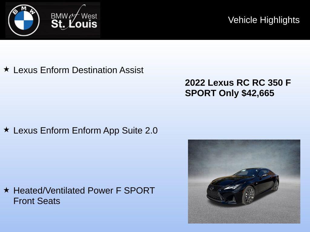 used 2022 Lexus RC 350 car, priced at $41,989