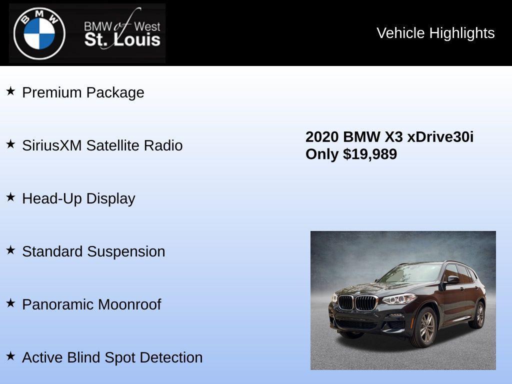 used 2020 BMW X3 car, priced at $19,989
