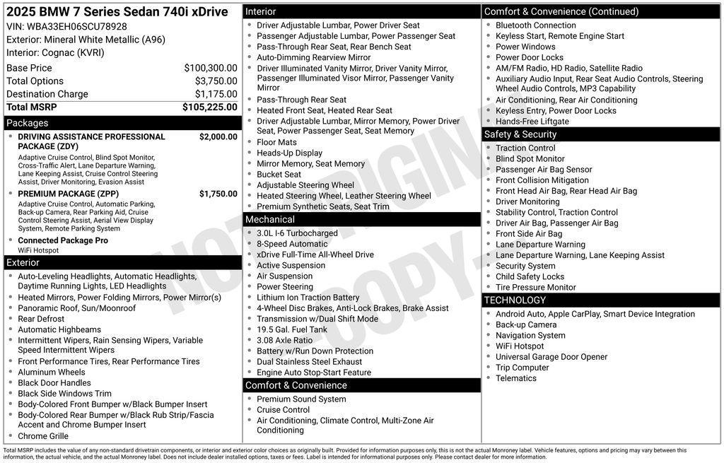 used 2025 BMW 740 car, priced at $82,445