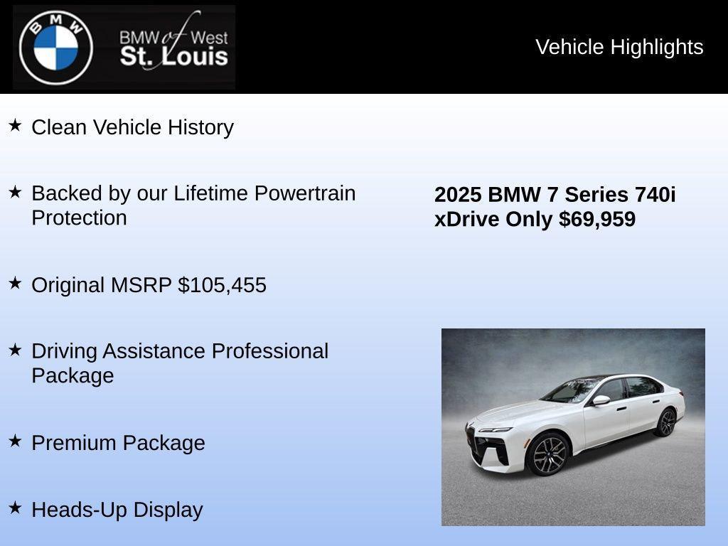 used 2025 BMW 740 car, priced at $69,959