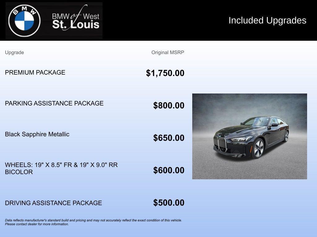 new 2026 BMW i4 Gran Coupe car, priced at $68,390
