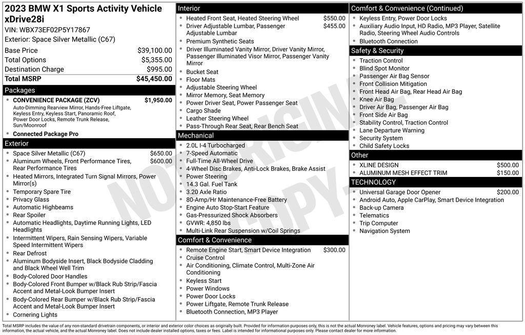 used 2023 BMW X1 car, priced at $31,555