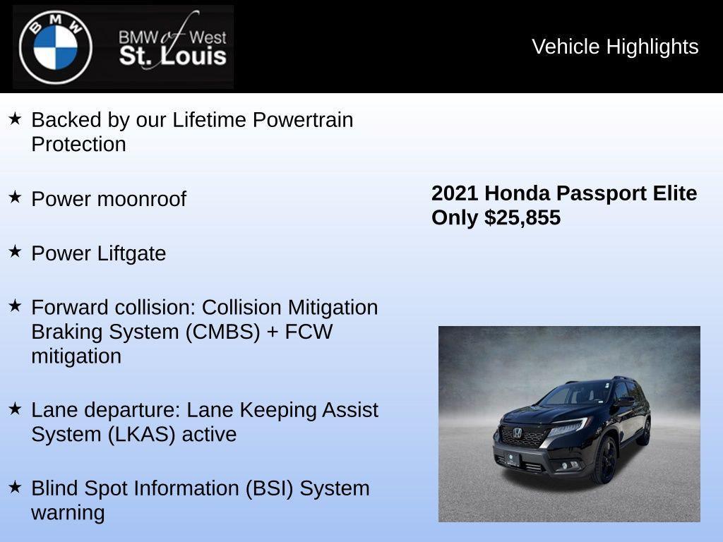 used 2021 Honda Passport car, priced at $25,855