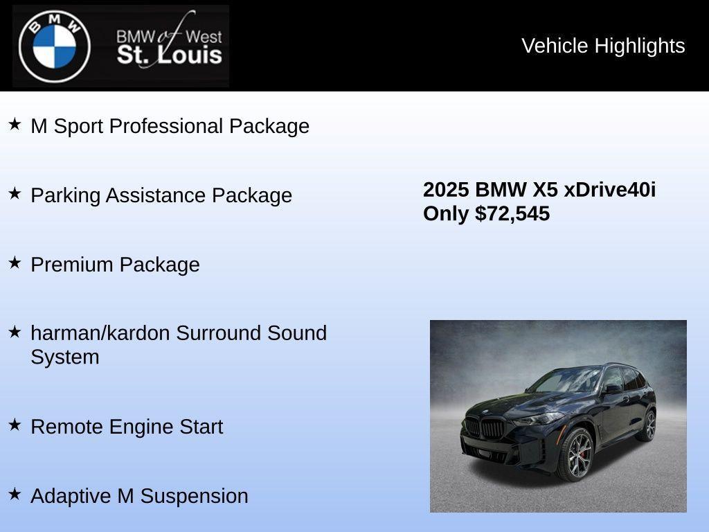 used 2025 BMW X5 car, priced at $72,545