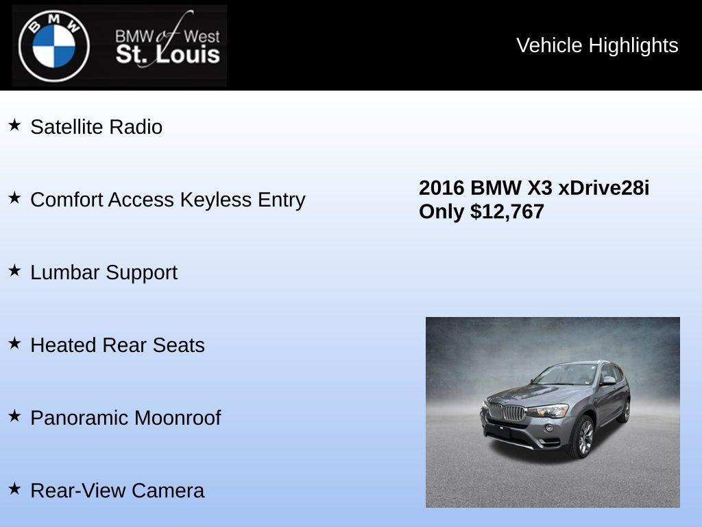 used 2016 BMW X3 car, priced at $12,345