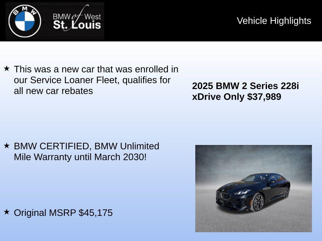 used 2025 BMW 228 Gran Coupe car, priced at $37,989