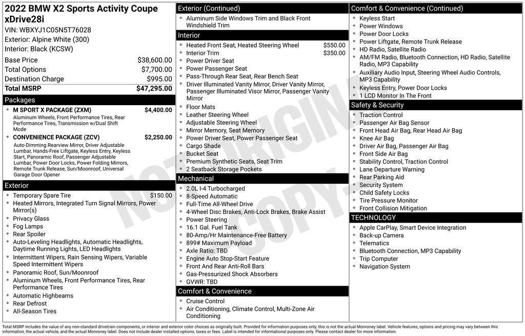 used 2022 BMW X2 car, priced at $25,445