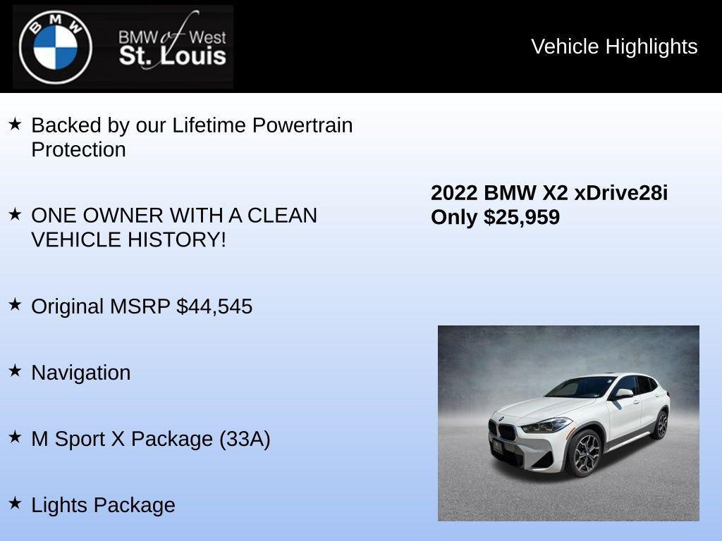 used 2022 BMW X2 car, priced at $25,445