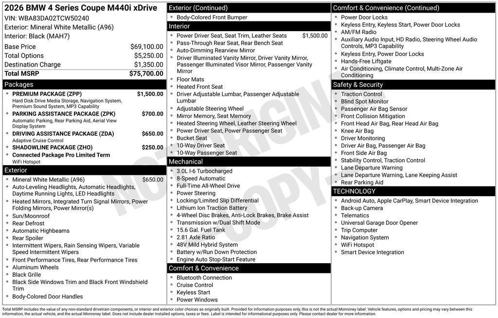 used 2026 BMW M440 car, priced at $64,898