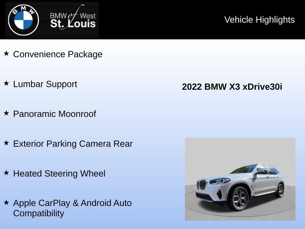 used 2022 BMW X3 car, priced at $26,552